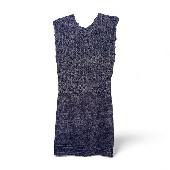 Venue 90s Crochet Knit Mid-Length Charcoal Vest size Medium - Picture 2 of 9